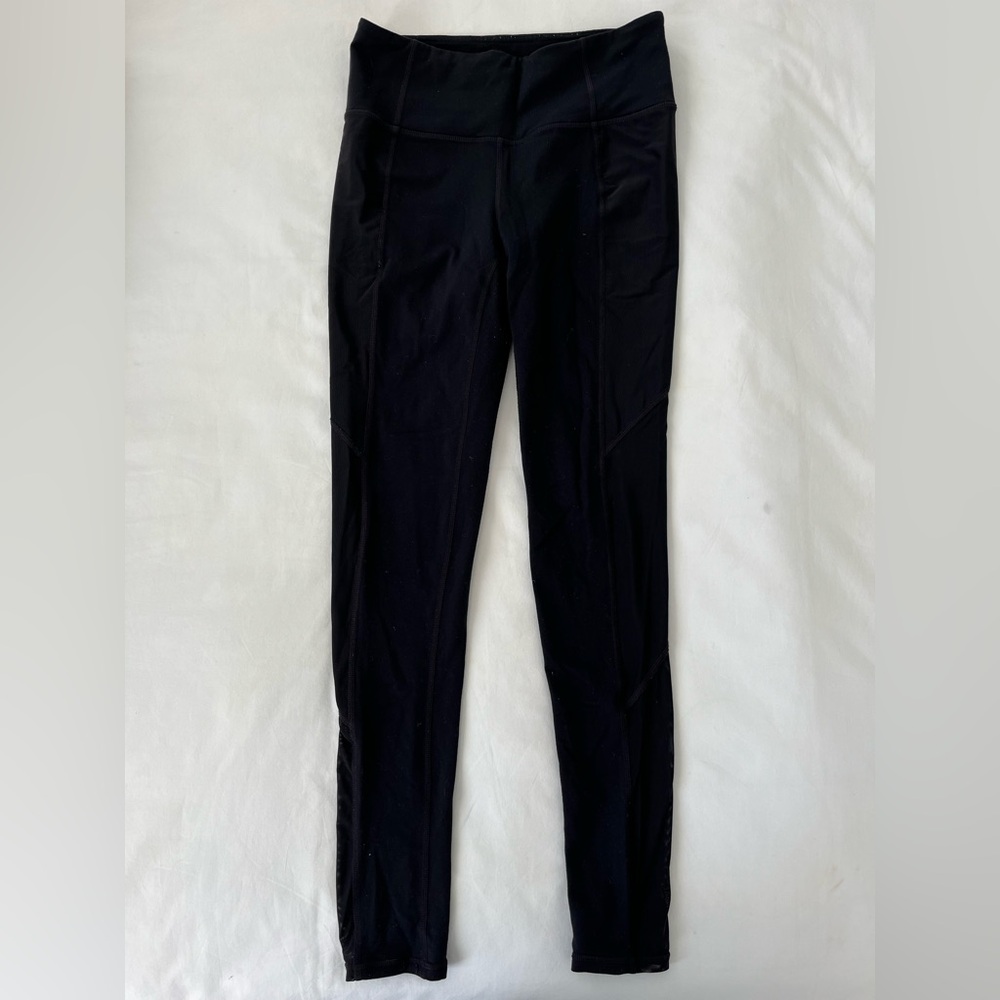 Black Athleta Leggings with Mesh sides